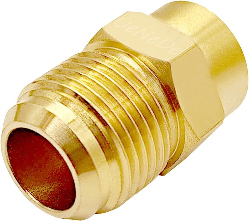 Uenede 2PCS Brass Coupler 3/8" Flare Female to 5/8" Flare Male Tube Gas Adapter Nipples Pipe Fittings Hose Connectors - Image 3